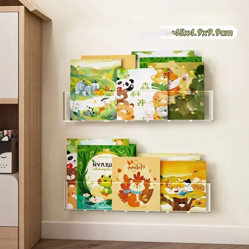 Transparent Acrylic Record Display Rack Children's Wall Picture Book Album CD Album Reading Magazine Collection Wall Hanger