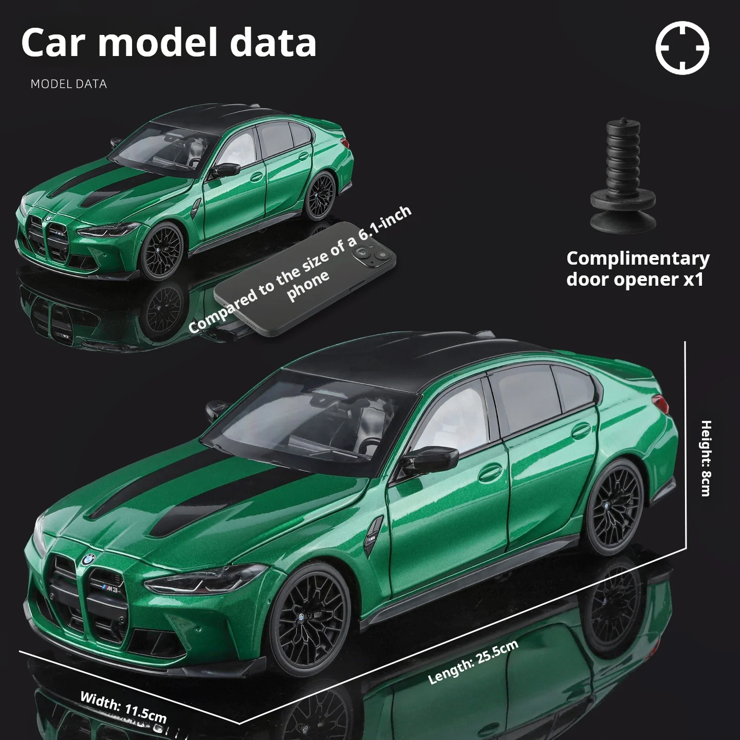 1:18 BMW M3 모델카 정교한 시뮬레이션 합금 다이캐스트 모델 고성능 쿠페 자동차 수집용 장식품 조명 및 사운드 포함