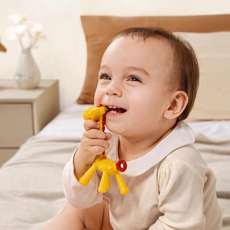 Giraffe Massage Teether Children Teether Cute deer shape Better grip Full body bite Food grade silicone Highly anti bacterial