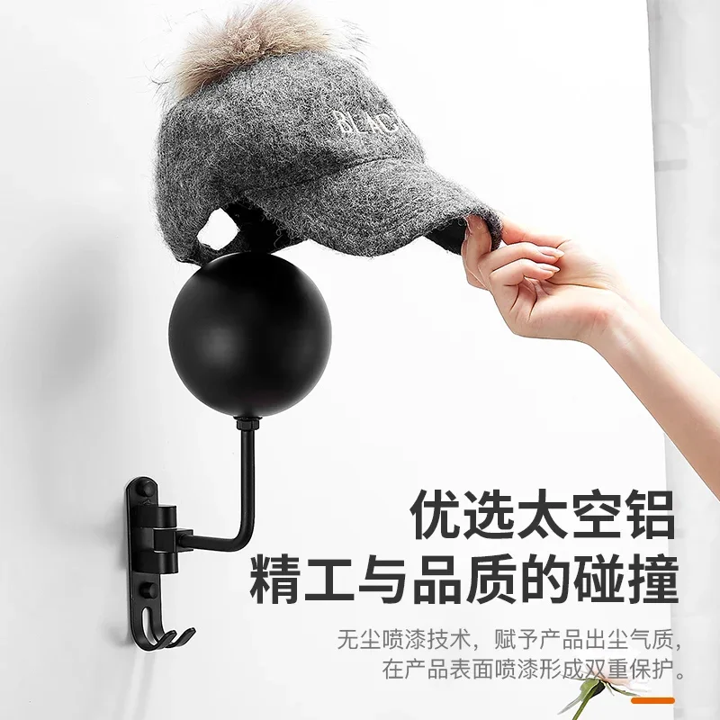 Wall-mounted Motorcycle Helmet Rack Punch-free Display Rack Hat Storage Anti-deformation Solid Exquisite Portable Entry storage