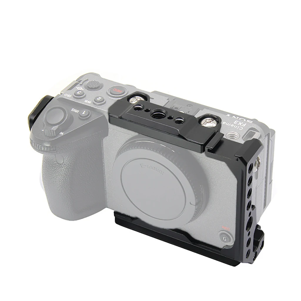 Schnellwechselhalterung, halber Käfig, Käsemontageplatte oben, 1/4 3/8 Zoll Loch, L-Platte, Handgriff für Sony FX3 FX30 DSLR-Kamera – Detail 23