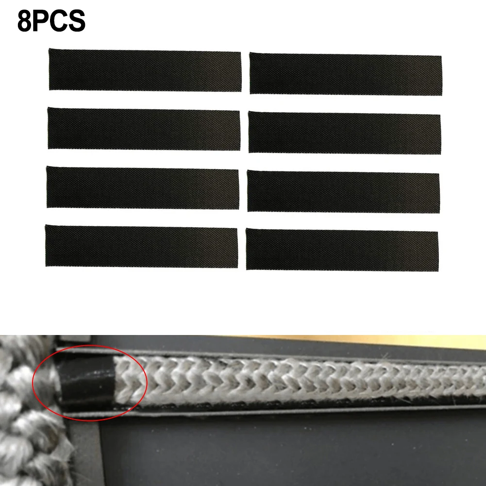 

8PCS Self-Adhesive Fireplace End Tape 10*2.5cm Glass Fabric Black Tape Sealing Home Renovation DIY Tool Accessories