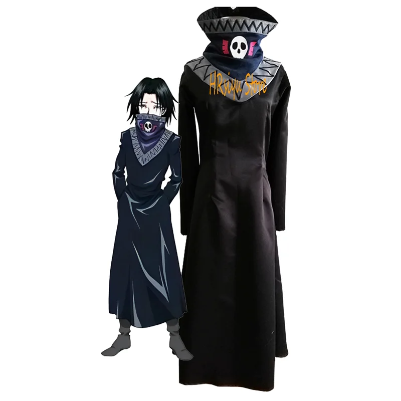 

Anime Cosplay Feitan Pōtoo Costume Black Coat Uniform Halloween Cloak Outfit