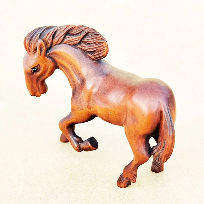 GX944 - 20 年物 2 インチ手彫りツゲの根付 - ハンサムな馬 - AliExpress