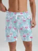 Hawaiian flamingo Vacation Beach Shorts For Men Summer Casual Street Short Pants 3D Printed  Board Shorts Swimsuit Swim Trunks 3