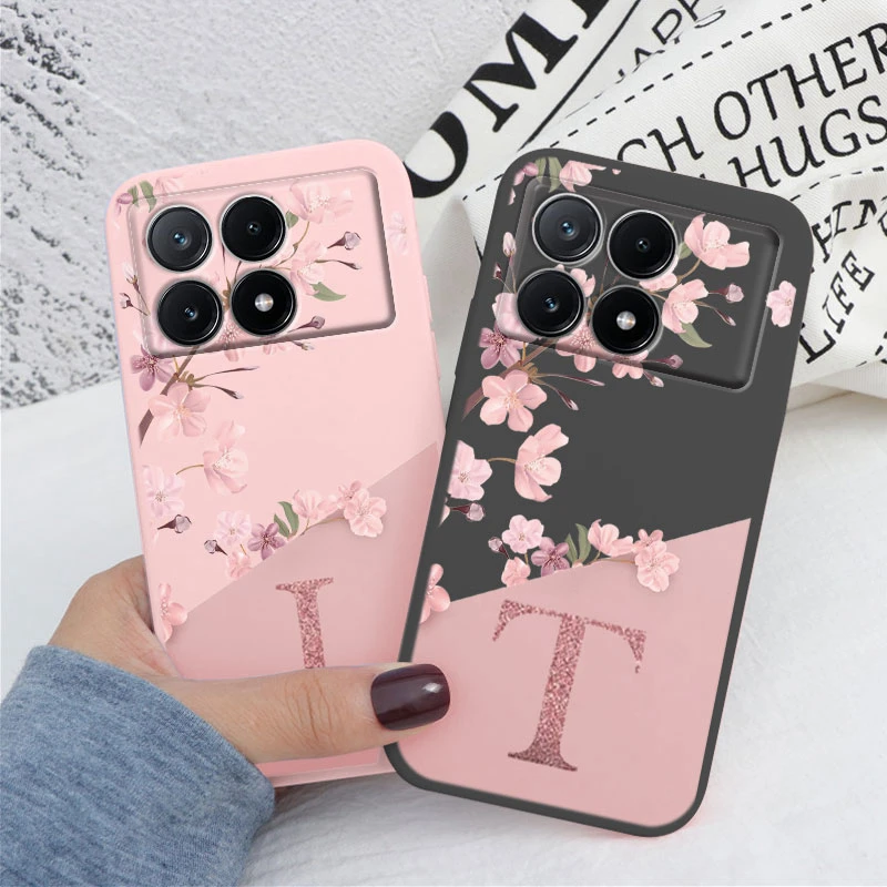 For Poco X6 Pro Case Cute Flowers Letters Shockproof Soft Silicon Protector Coque For Xiaomi PocoX6 Pro Phone Case X 6 Pro Funda 2