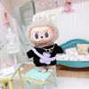 17cm Cute Mini Plush Doll's Clothes Outfit Accessories for Labubu Dolls T-shirt Sling Jumpsuit Jacket Fans Gift 4