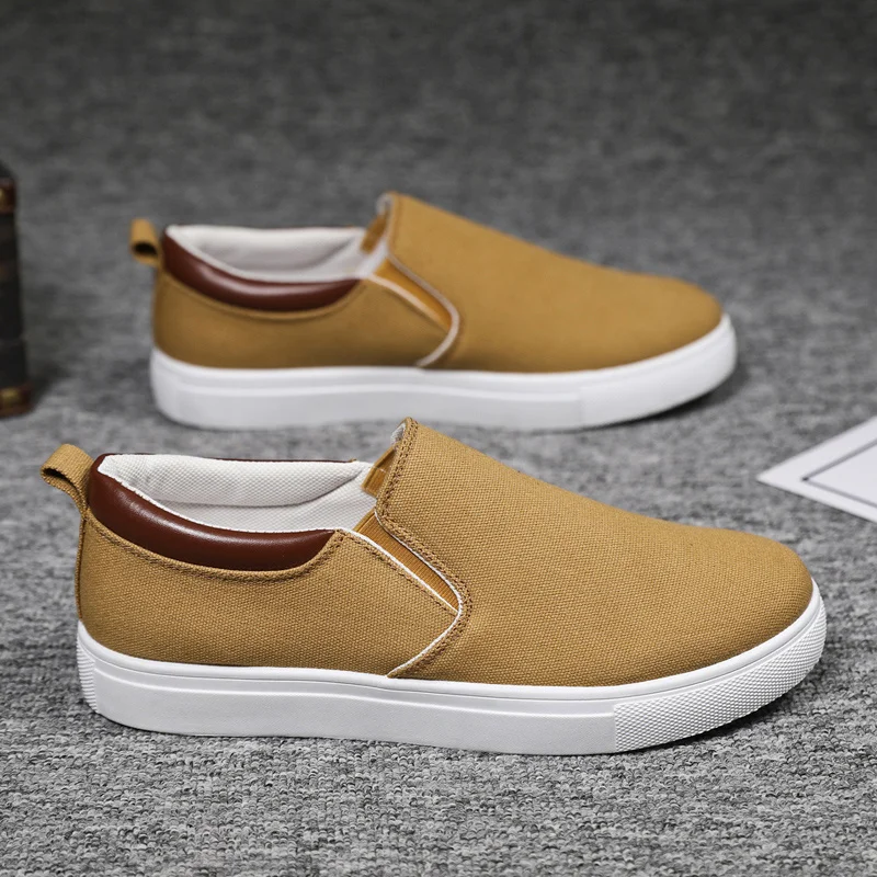 

New Canvas Men Loafers Shoes Breathable Slip-On Canvas Sneakers Men Casual Footwear Comfortable Men's Flat Shoes Chaussure Homme
