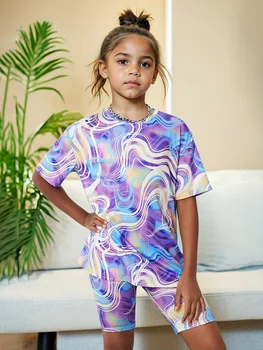 Girls Tie-Dye Shorts Set 1