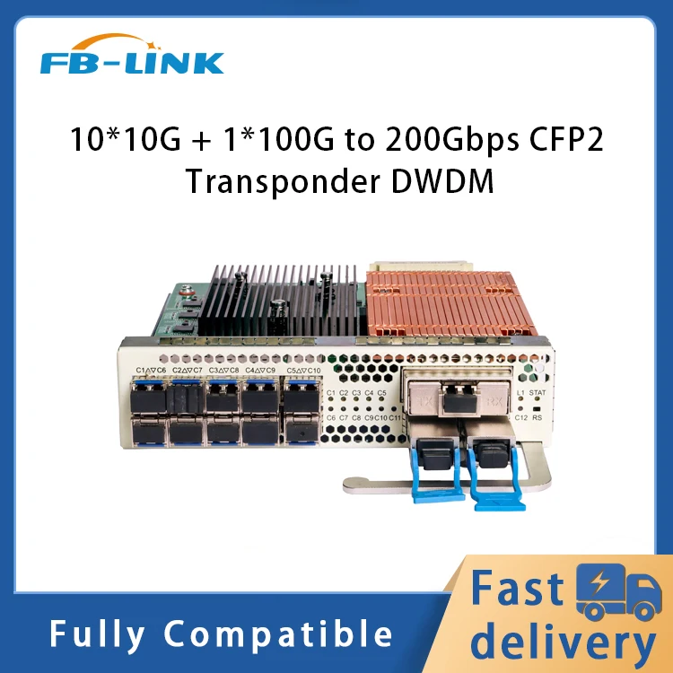10x10G +1x100G to 200Gbps CFP2 Transponder DWDM tunable coherent OTU muxponder Data Transfer sfp module