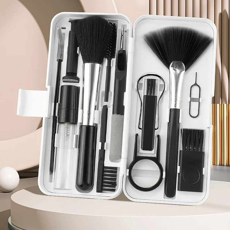 

1 Set Computer Keyboard Cleaner Kit Phone Tablet Camera Screen Cleaning Tools Earphone Clean Brush Keycap Puller Phone Holder