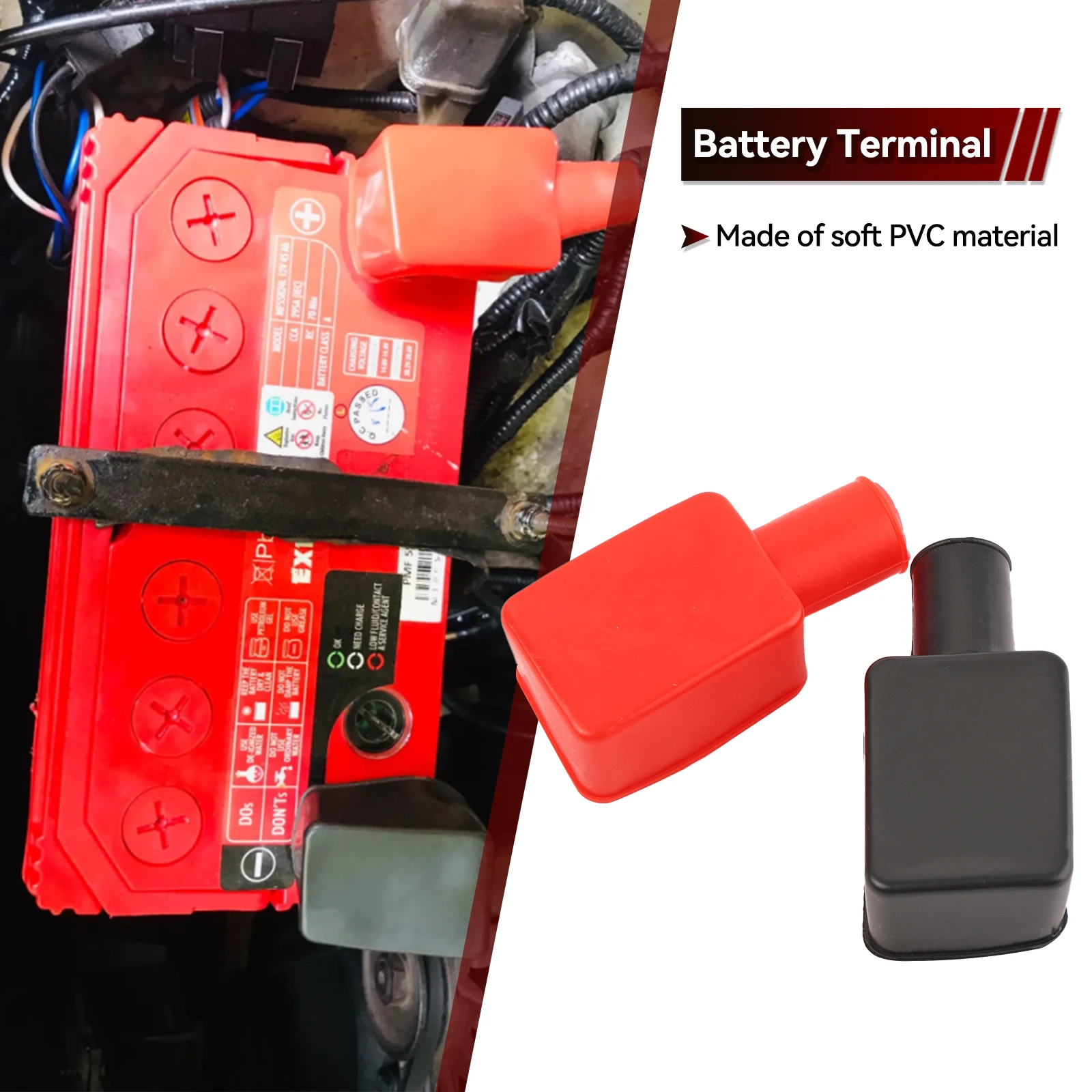 Battery Insulation Cover Car Battery Negative Positive Terminal Covers Cap Boot Insulating Protector