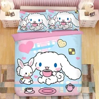 Sanrio Cinnamoroll Pink Duvet Cover Bedding Set Boys Girls Single Double King Size Quilt Anime Bedspread Home Bedroom Decoration 2