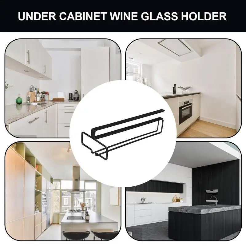 Wine Glass Holder Wine Cup Holder Under Shelf Glass Hanger Metal Organizer For Space Saving Glasses Rack For Shelf