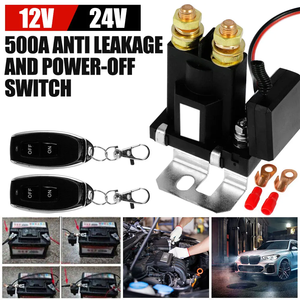 

12V/24V battery dual remote control main switch 12V500A automotive battery isolation switch power switch isolator remote control