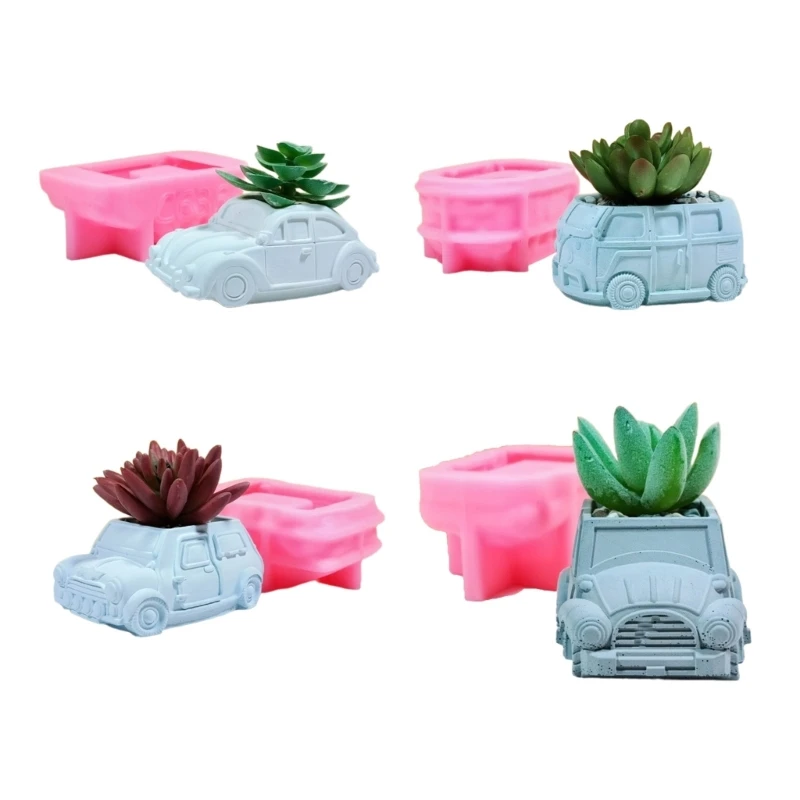 

Bus Car Succulent Planter Mould Concrete Cement Flower Pots Silicone Mold DIY