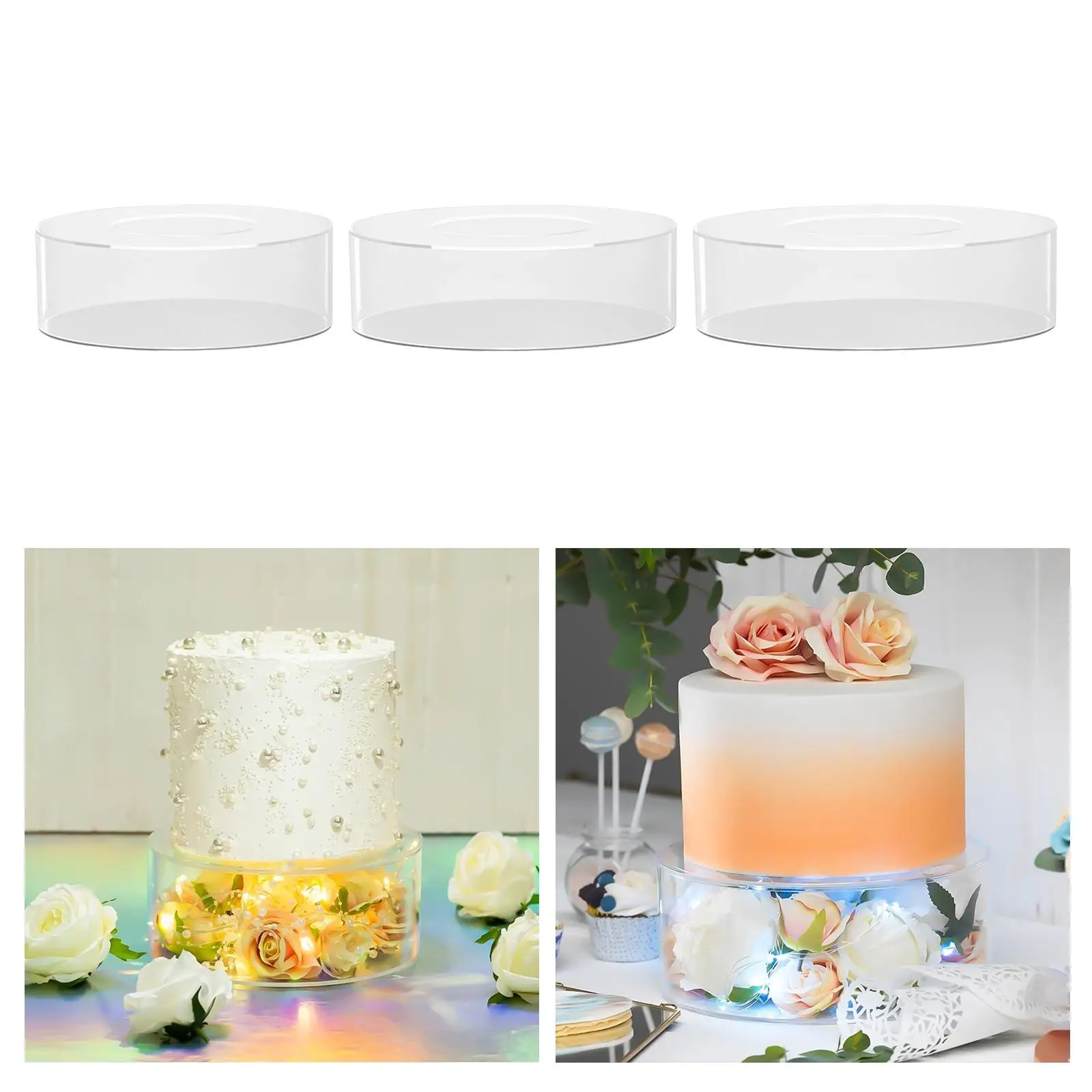 Clear Acrylic Cake Stand, Decorative Acrylic Cake Riser Tier for Display Food, Decorative Centerpiece, Birthday Party