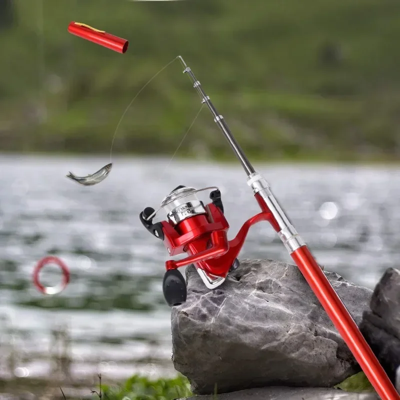 Outdoor Portable Mini Pen Fishing Rod Telescopic Pocket Fishing Rod Accessories for fishing rod