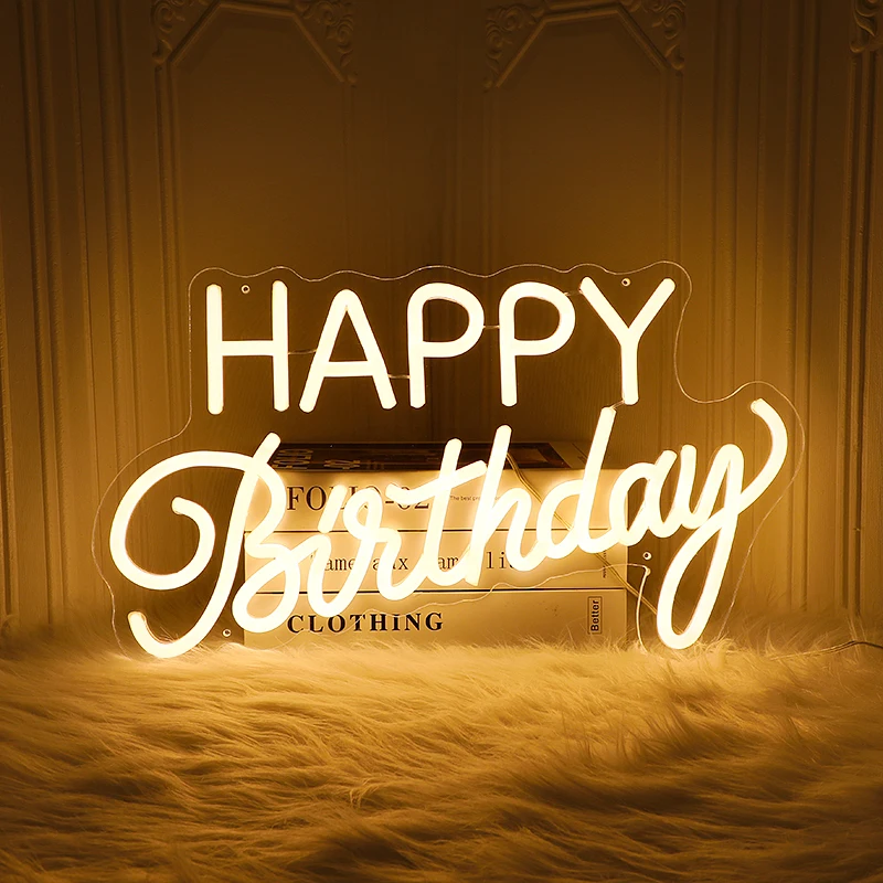 

Неоновая вывеска на день рождения, светодиодный неоновый декор, USB-вывеска, акриловая индивидуальная вывеска, неоновое украшение для стен дома