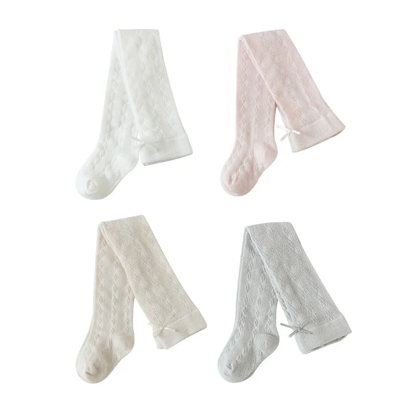 Baby Tights For Girls Knit Cotton Pantyhose Spring And Summer Thin Mesh Anti-Mosquito Stocking Outer Wear Leggings