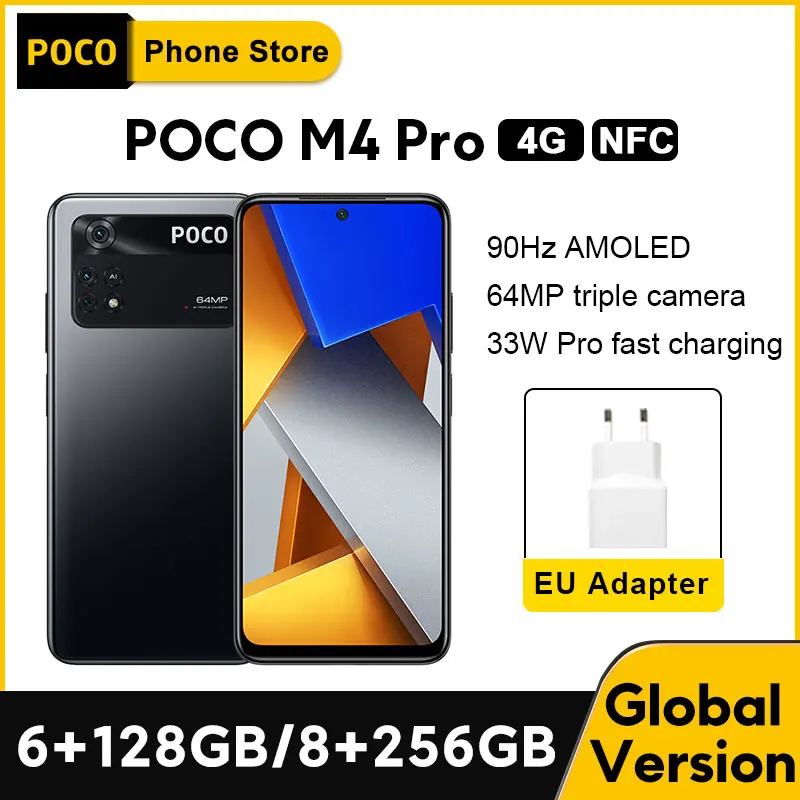 Смартфон poco M4 Pro 4G 128 дюйма 256 ГБ/8 ГБ 6 43 NFC |