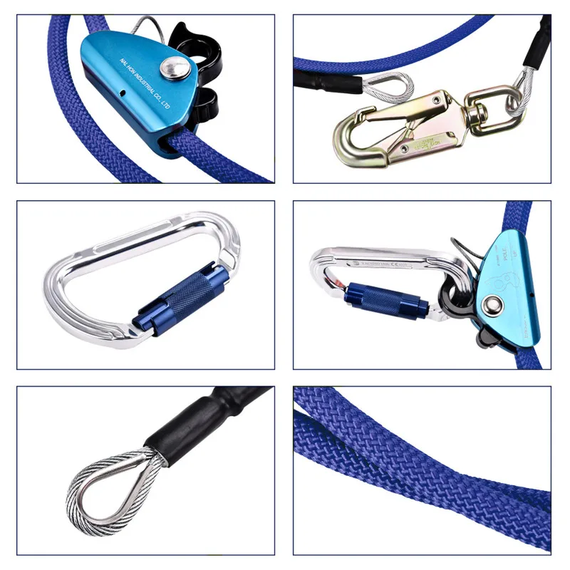 flip line kit com mosquetao de bloqueio cordao baixo estiramento para protecao inspecao 05