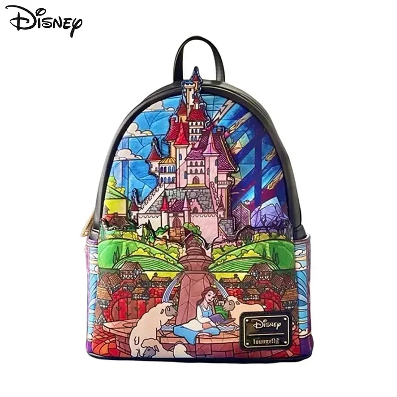 Zaini Originali Loungefly Disney Princess Castle Series Belle Borse A Tracolla A Doppia Tracolla Da Donna Zaino Da Donna In Pelle Pu