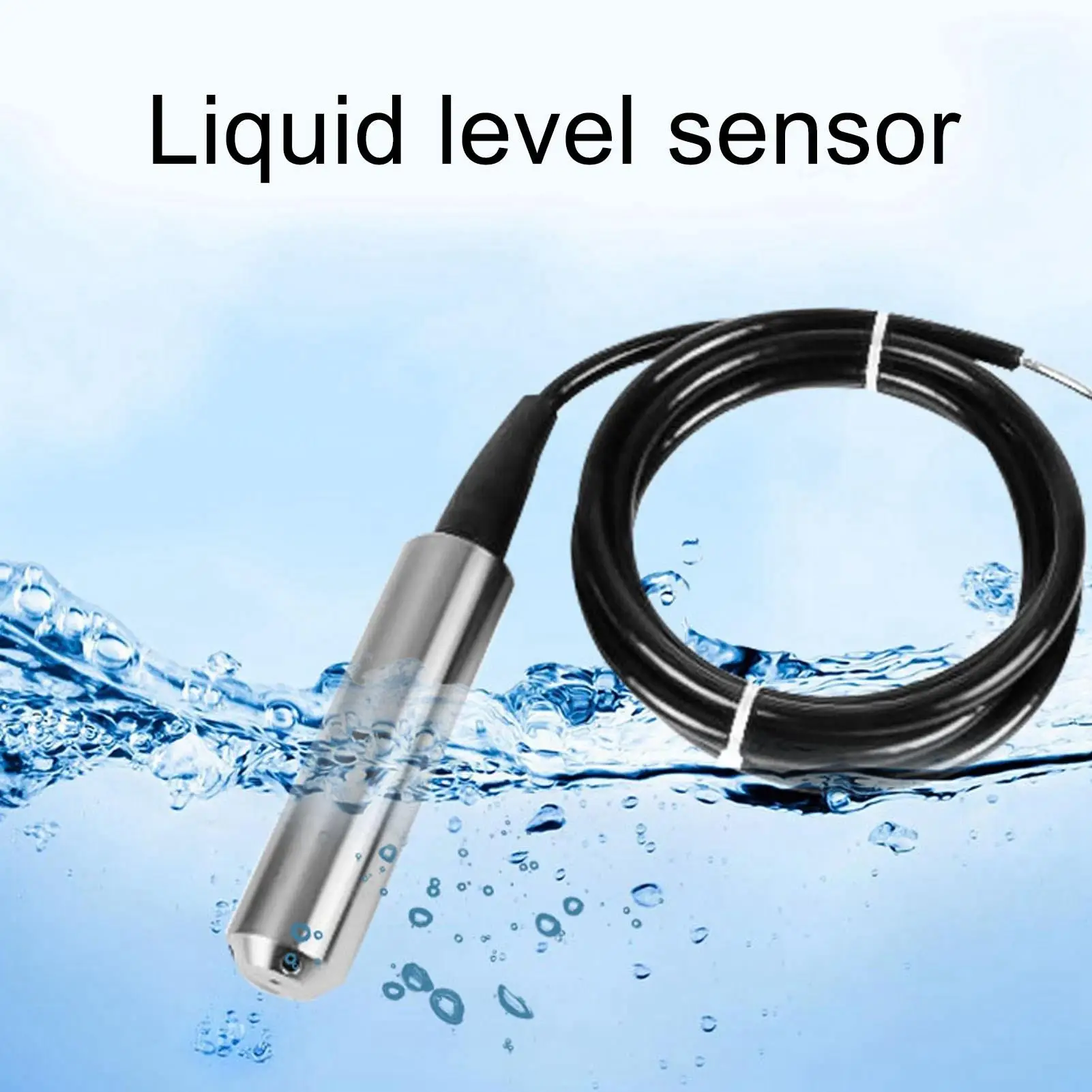 High Precision 4-20mA Liquid Level Sensor-Stainless Steel Water Level Transmitter with 33m Waterproof Cable for Reservoirs