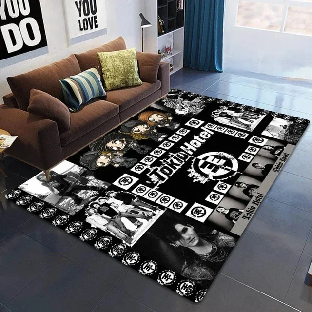 

Tokio Hotel Band famous Carpet Bedroom Living Room Bedside Bed Household Anti Slip Soft Decoration Large Piece Home carpets