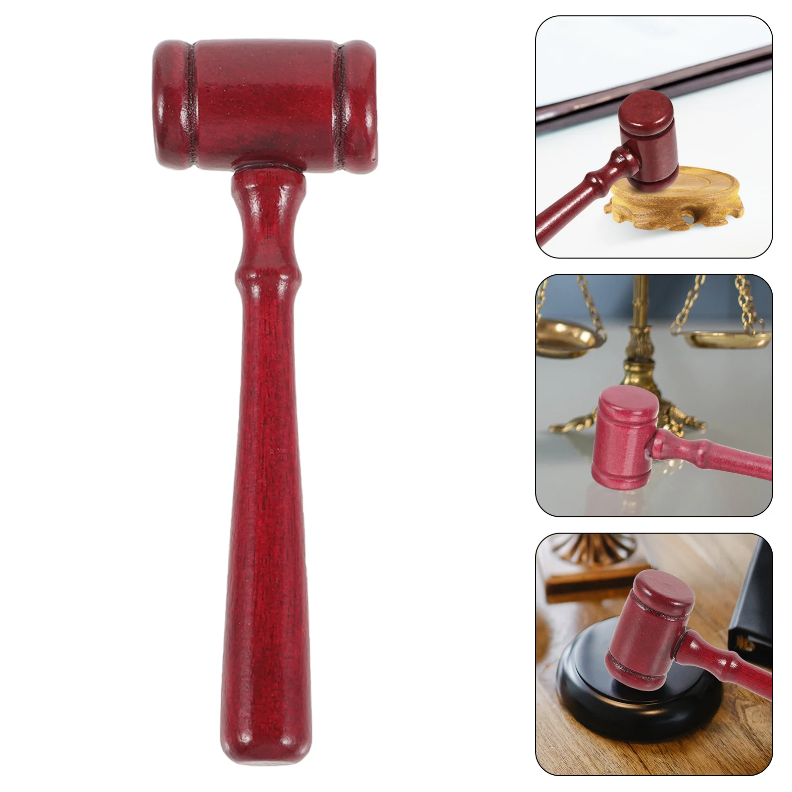 Mahogany Judge Hammer Durable Judge Gavels Simple Wooden Hammer Plain Mallet Wooden Gavel Kids Role Play For Children