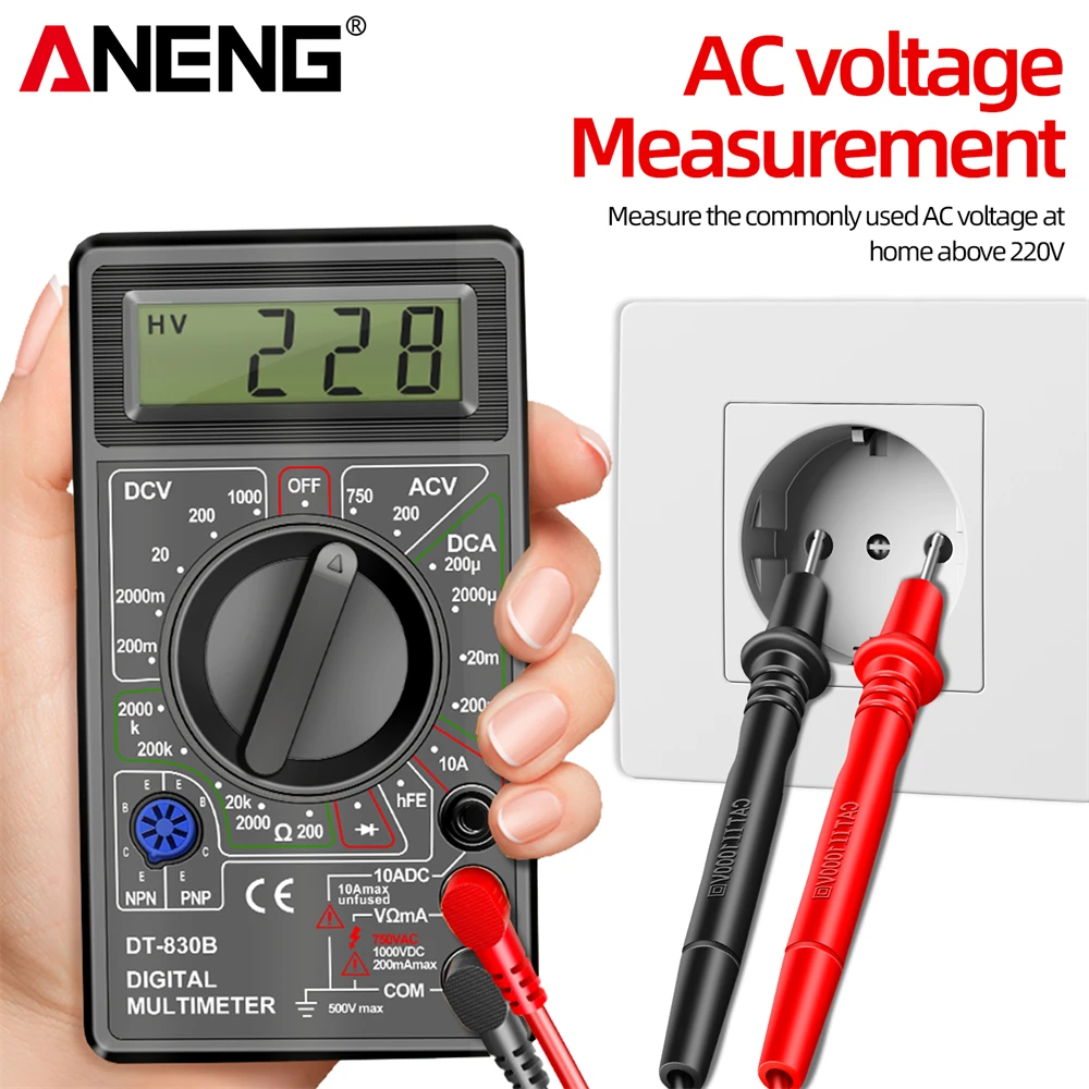 ANENG DT830B Multimeter Tester Handheld Multimetre Digital Multimeters Professional Multi Meter Multimetro Ohm Maltimeter Tools 2