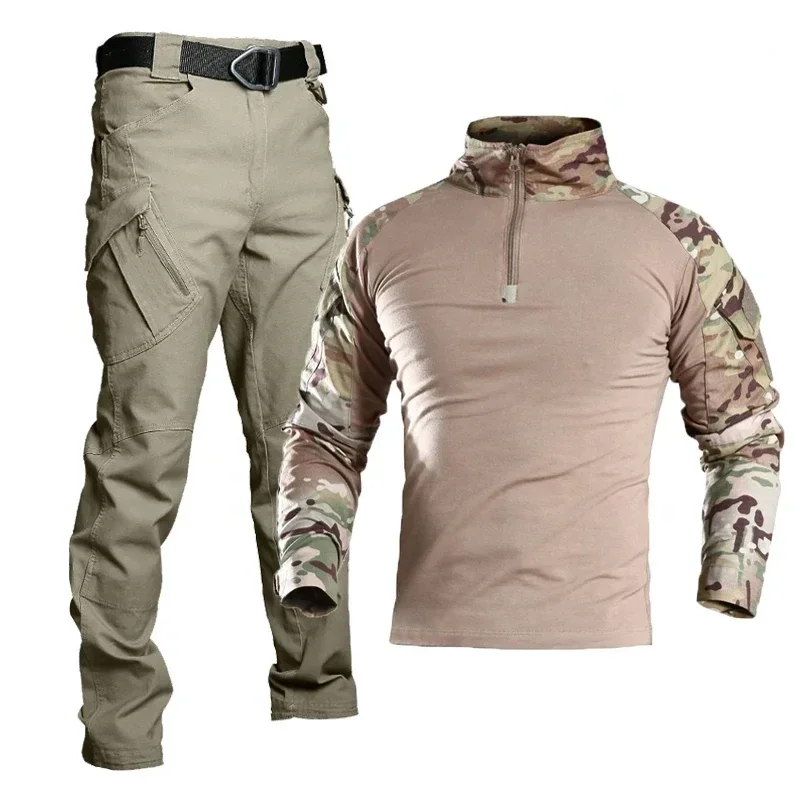 Hunting Uniforms Set Men Camouflage Breathable Multicam Black Suit Hiking Shirt Tactical Cargo Uniform Hunting Set