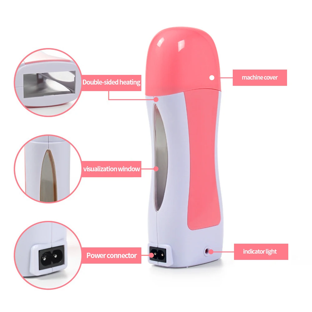 YIKOOLIN Roll on Wax warmer Portable Wax Roller for Hair Removal Soft Wax Heater Waxing for Travel Home Wax Heater Epilator 3