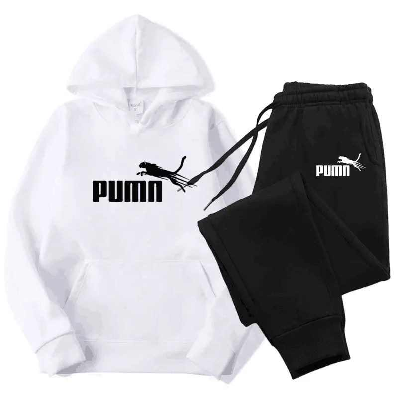 

2024 Spring and Autumn New Breathable Hooded Sweatshirt and Long Pants Jogging Men's and Women's Set, 2-piece Sportswear Set