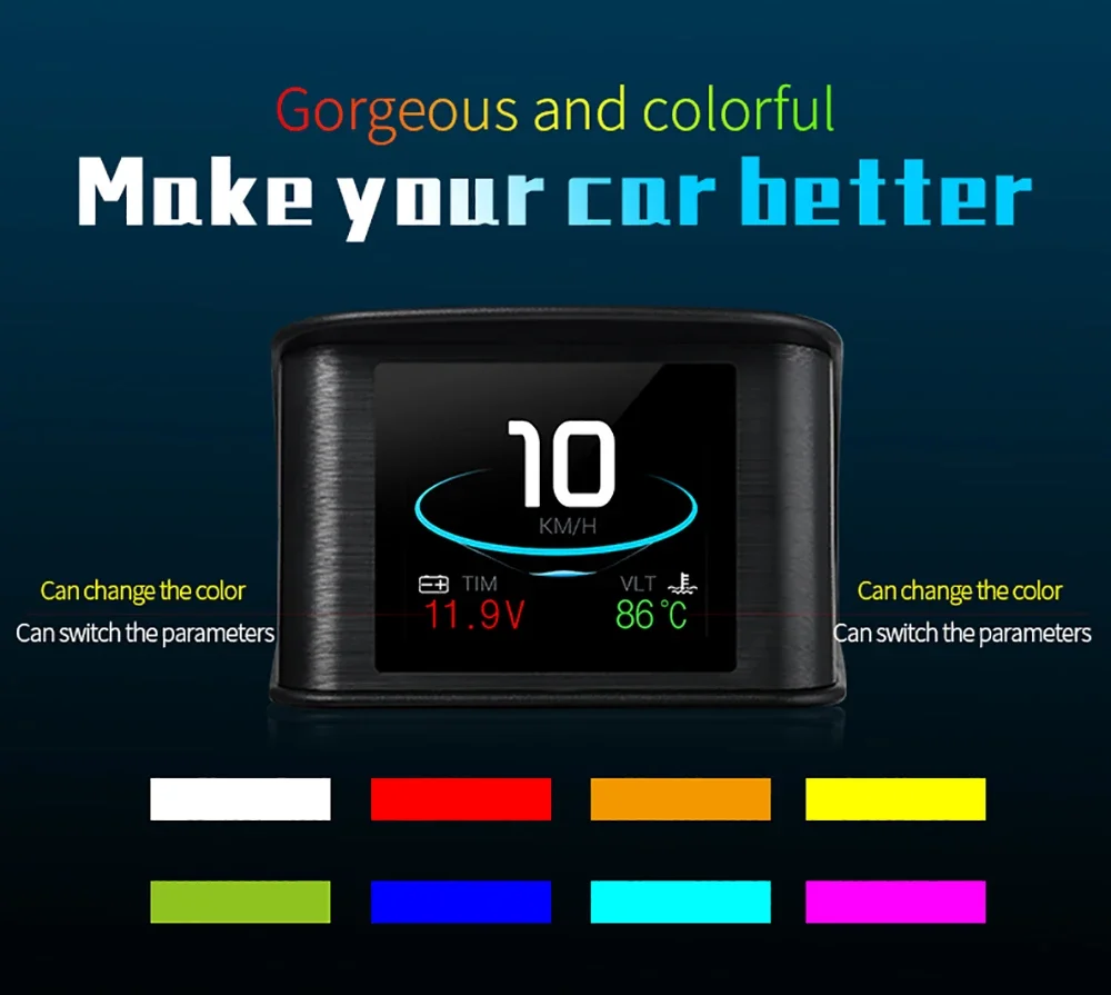 OBD HUD P10 Pro OBD2 Smart Digital Meter Head Up Display Digital Speedometer On