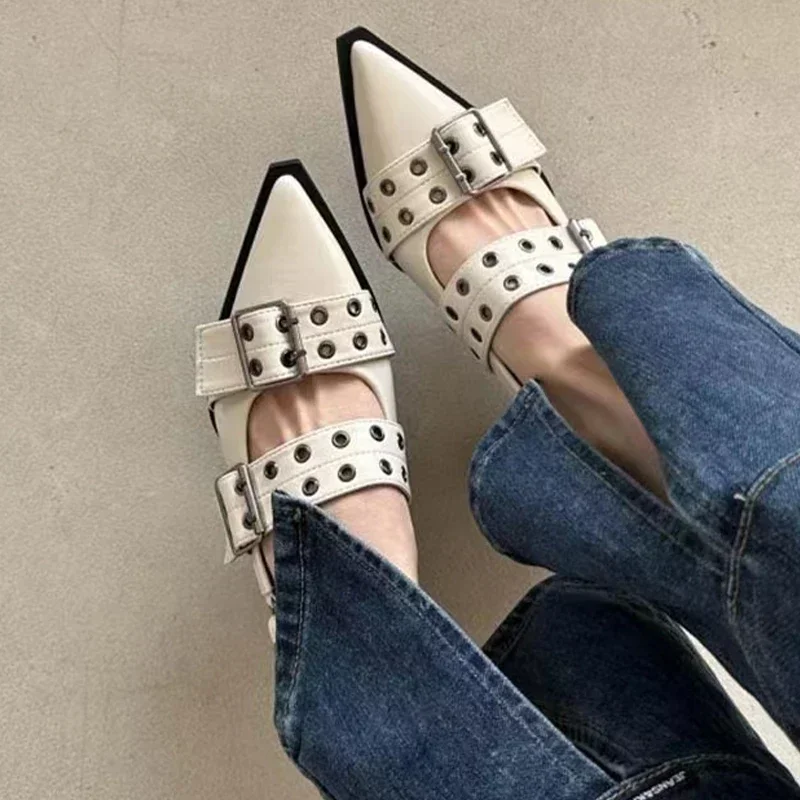 New Woman Pointed Toe Shoes Slingback Shoes Ladies Slingback Heels Pointed Toe Heels Designer Block Heel Mary Jane