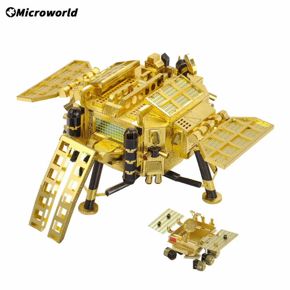 Microworld 3D Metal Styling Puzzle Games Chang\'e-3 Space Rocket Model Kits Laser Cutting DIY Jigsaw Toy Gift For Home Decorative