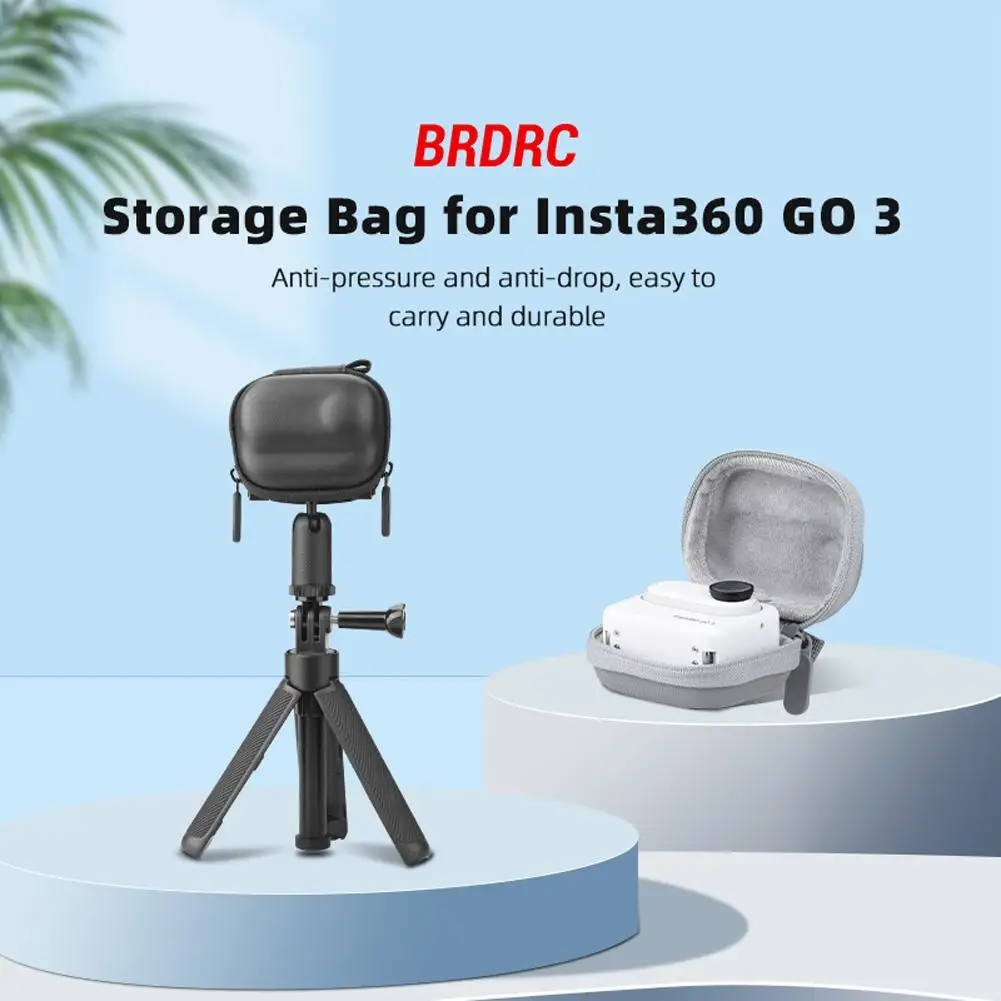 PU Carrying Case Camera Storage Bag Portable Lightweight Travel Cover For Insta360 GO3 Camera Accessories