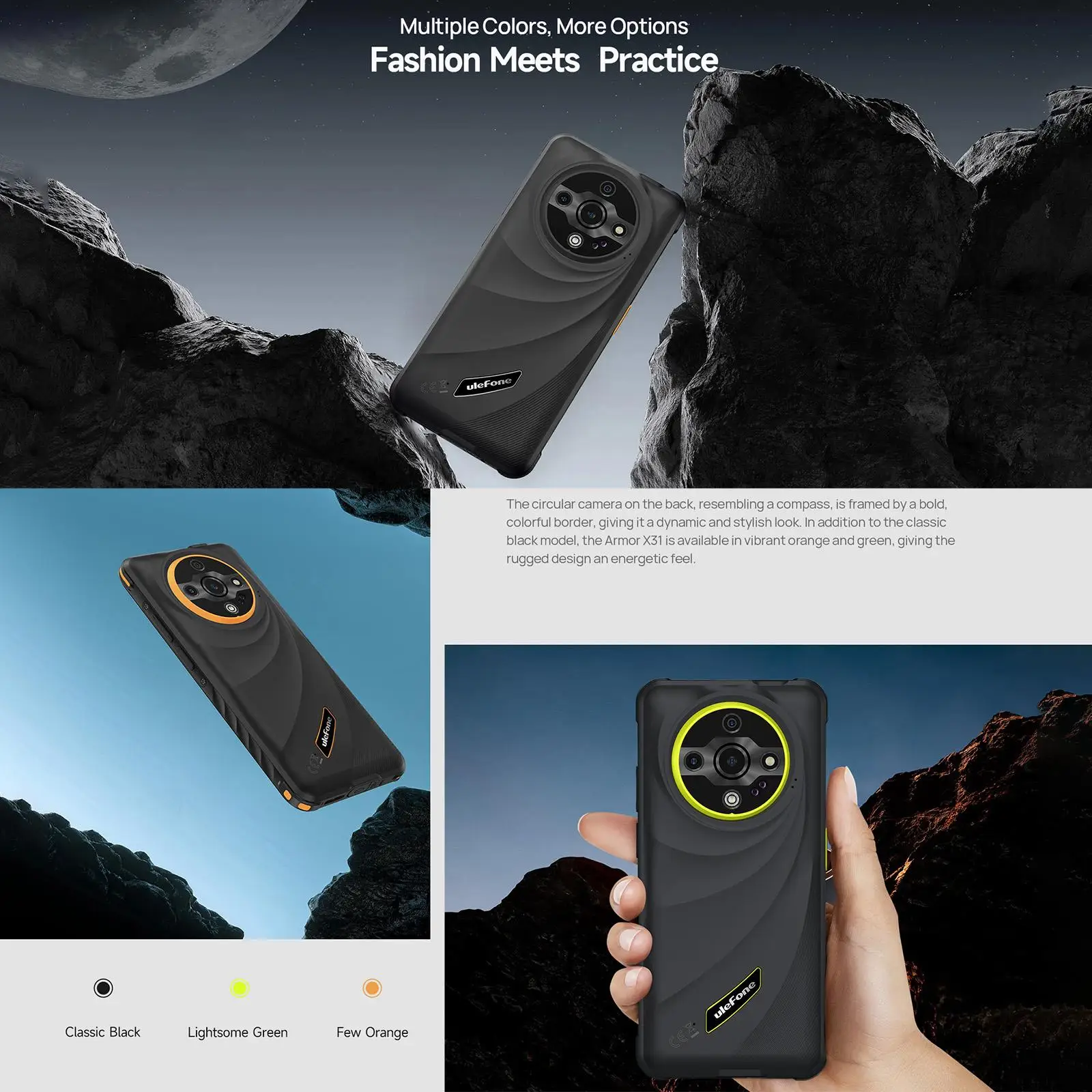 Ulefone Armor X31 4G Rugged Phone 6.56” 6GB+128GB ROM 48MP NFC Night Camera IR Blaster Global version Android 14 Smartphone