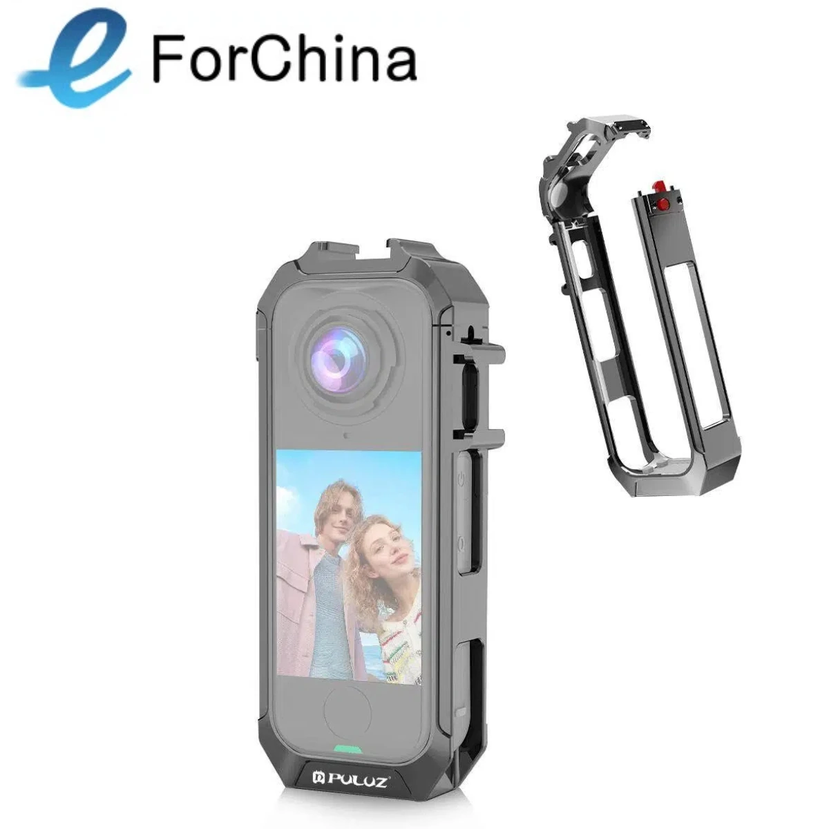 For Insta360 X4 Air PULUZ Metal Protective Cage Rig Housing Frame with Expand Cold Shoe Base