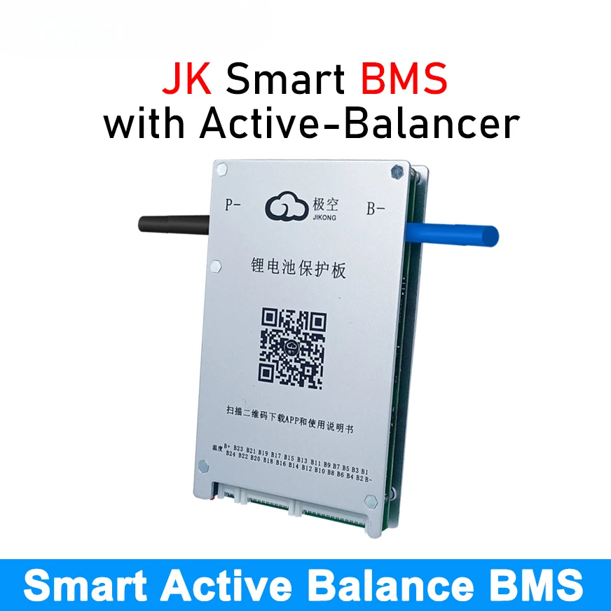 

JK Smart Bms 8S 12S 13S 14S 16S 17S 20S 24S Active Equalization Board LiFePo4 Li ion Bluetooth 40A 60A 80A 100A Balance Battery