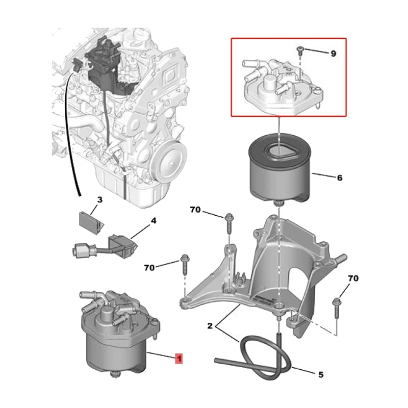 

Крышка головки топливного фильтра 9809757980 для Citroen C3 C4 C5 Peugeot 207 208 308 3008 2008-2015 9672320980, крышка Дизельного Фильтра