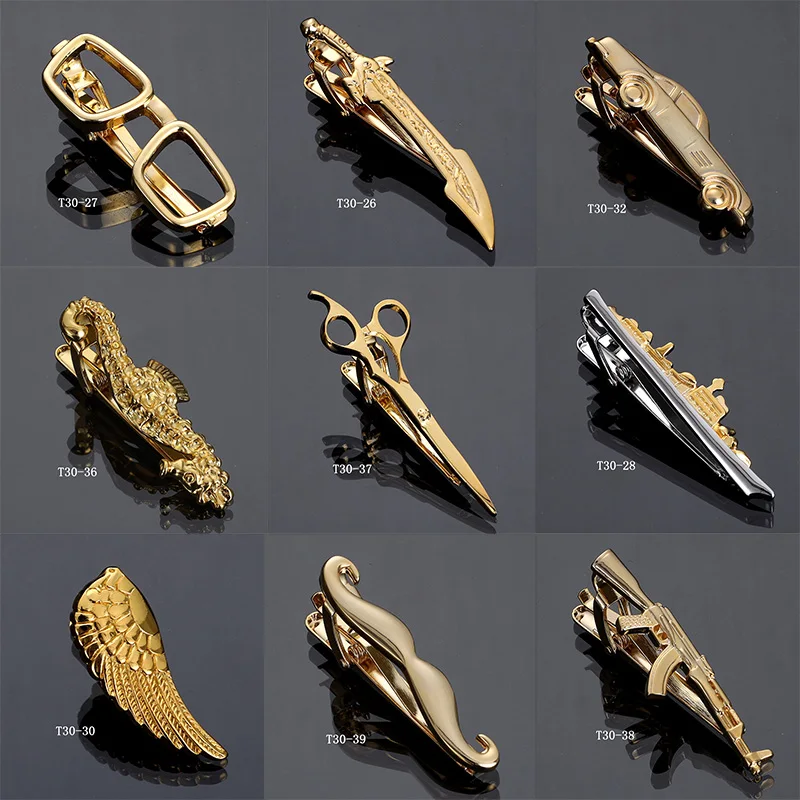 Trendy Plane Model Tie Clip for Man Metal Electroplate Business Tie Clip Mens Business Gifts Copper Alloy Jewellery Tie Clips