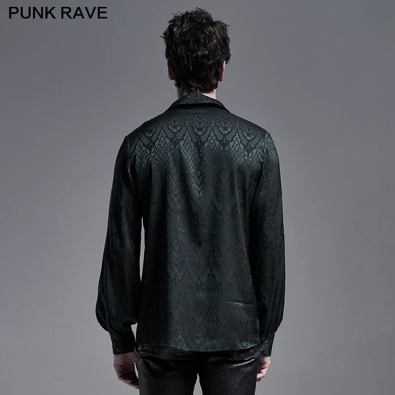 Camicia Steampunk Uomo – Nero, Slim Fit, Manica Lunga, Stile Gothic Medievale, Casual E Morbida