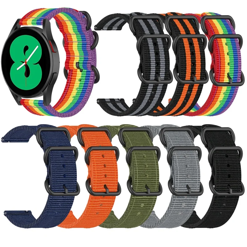 Cinturino In Nylon Da 20Mm Per Samsung Galaxy Watch 4 44/40Mm Cinturino Per Smartwatch Per Samsung Galaxy Watch 4 Classic