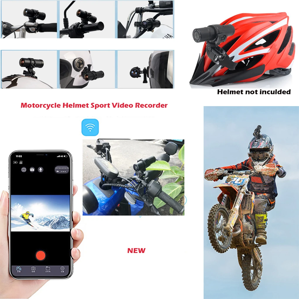 WiFi Motorcycle Camera Rechargeable Scooters Dash Cam Camcorder