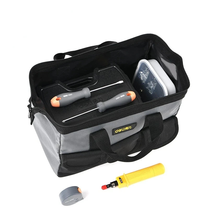 Deli-Oxford pano eletricista Tool Kit, ferramentas multifunções organizadores, saco de punho masculino, 13