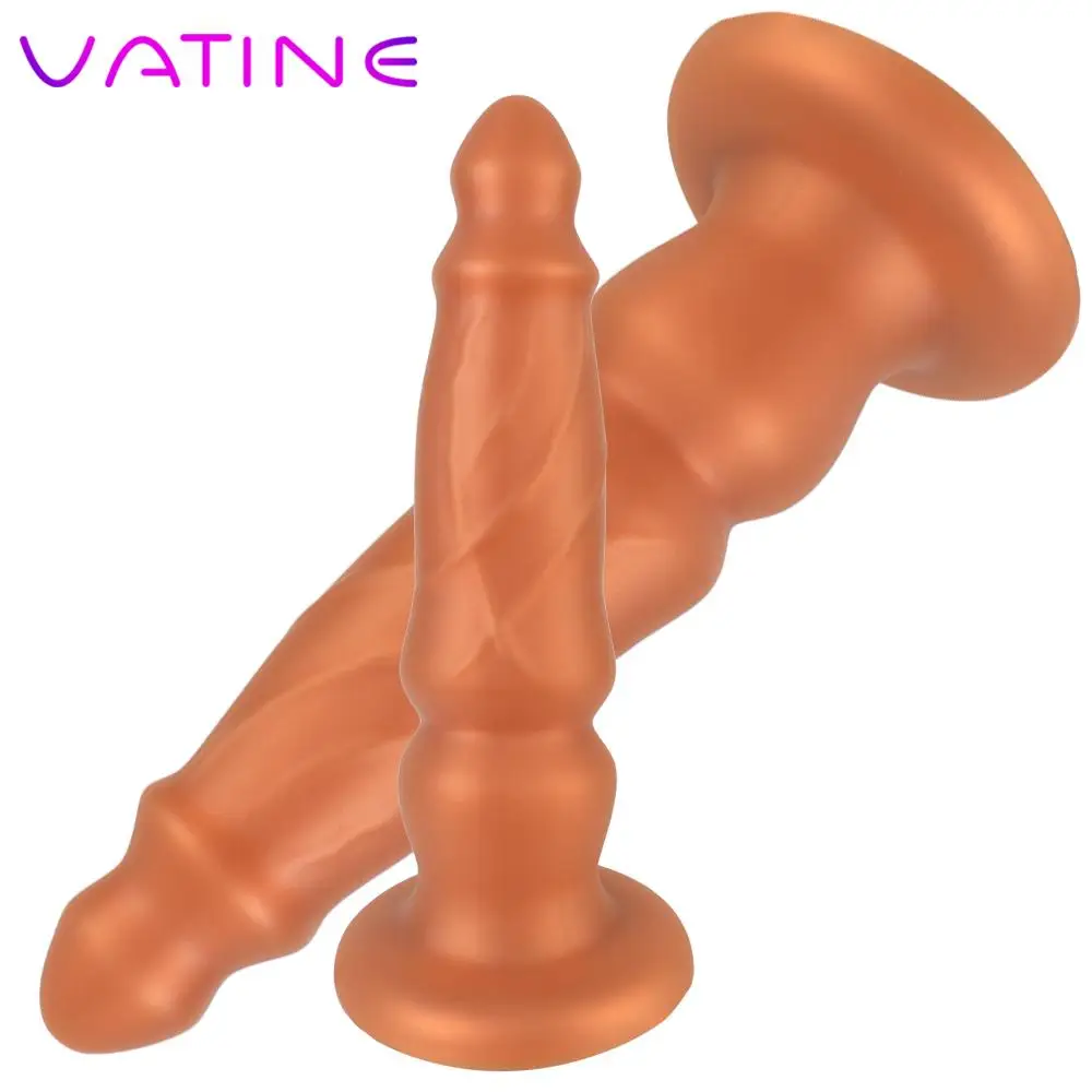 Tanie VATINE płynny silikonowy ogromny korek analny duże dildo masażer prostaty pochwy odbytu sklep