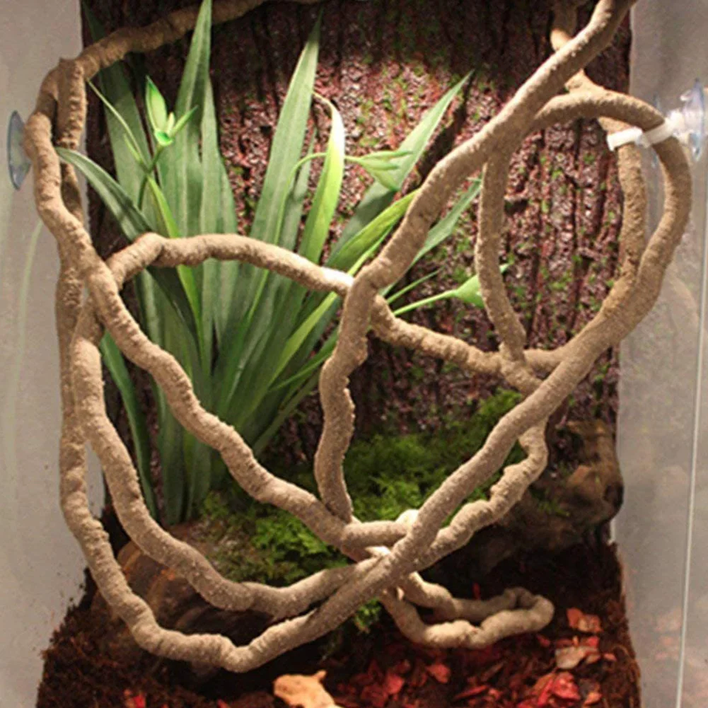 Artificial Flexible Reptile Vines Rattan Chameleon Lizard Terrarium Branches Bendable Jungle Reptile Pet Habitat Decoration artificial plants