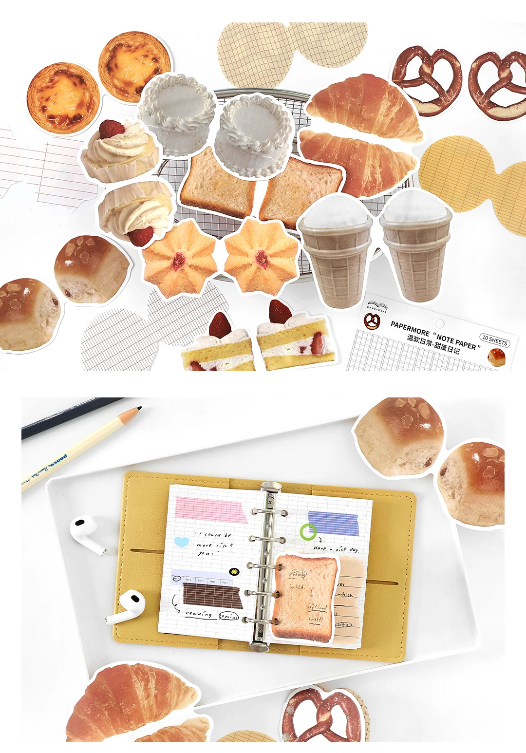 10 stücke Ins Einfache Student Nachricht Memo Papier Schule Bürobedarf DIY Sammelalbum Junk Journal Handgemachte Collage Material Papier – Detail 14